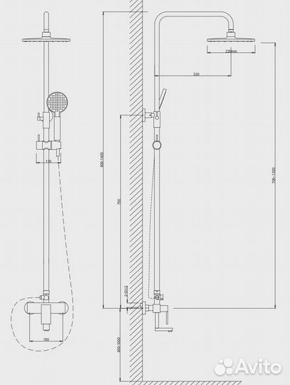 Душ. система смес. voda VST113