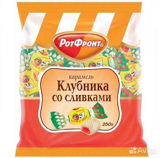 Конфеты карамель Клубника со сливками 250г