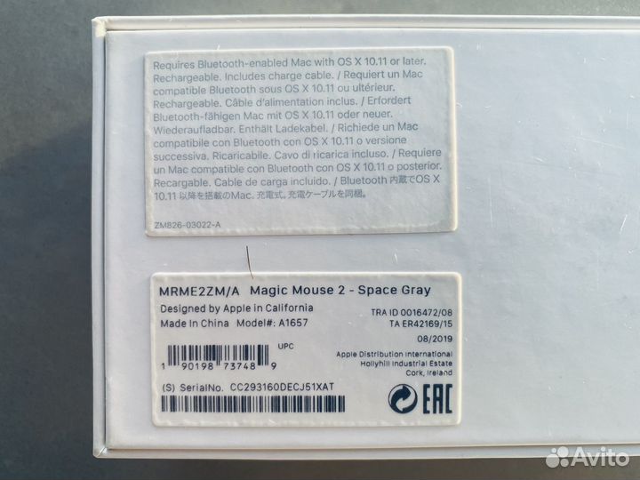 Мышь apple magic mouse 2