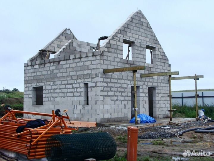 Дом из газоблока под ключ за город 197 мкв