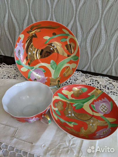 Чайная тройка Золотой олень