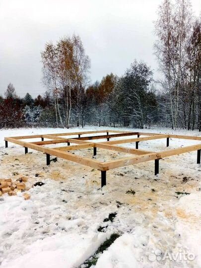 Винтовые сваи монтаж зимой. Фундамент под ключ