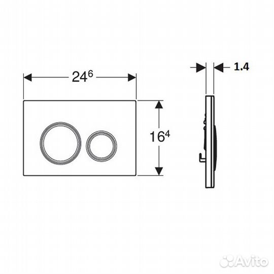 Клавиша смыва Geberit Sigma 20 NEW 115.882.JQ.1 Х