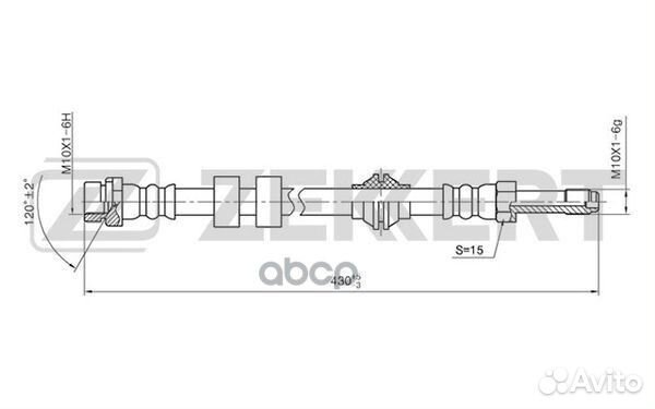 Шланг тормозной передний bs-9055 Zekkert