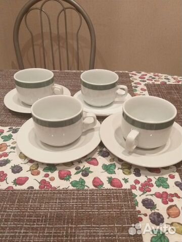 Чашки кофейные с блюдцами 4 шт. - гдр