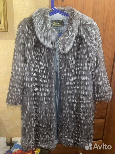 Шуба песец вязаная