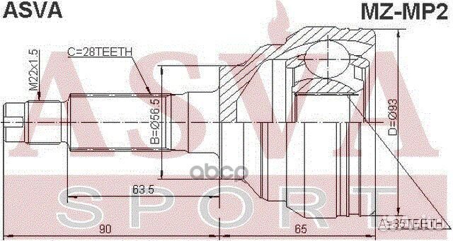 ШРУС наружный 35x56,5x28 mazda : MPV mazda MZ-M