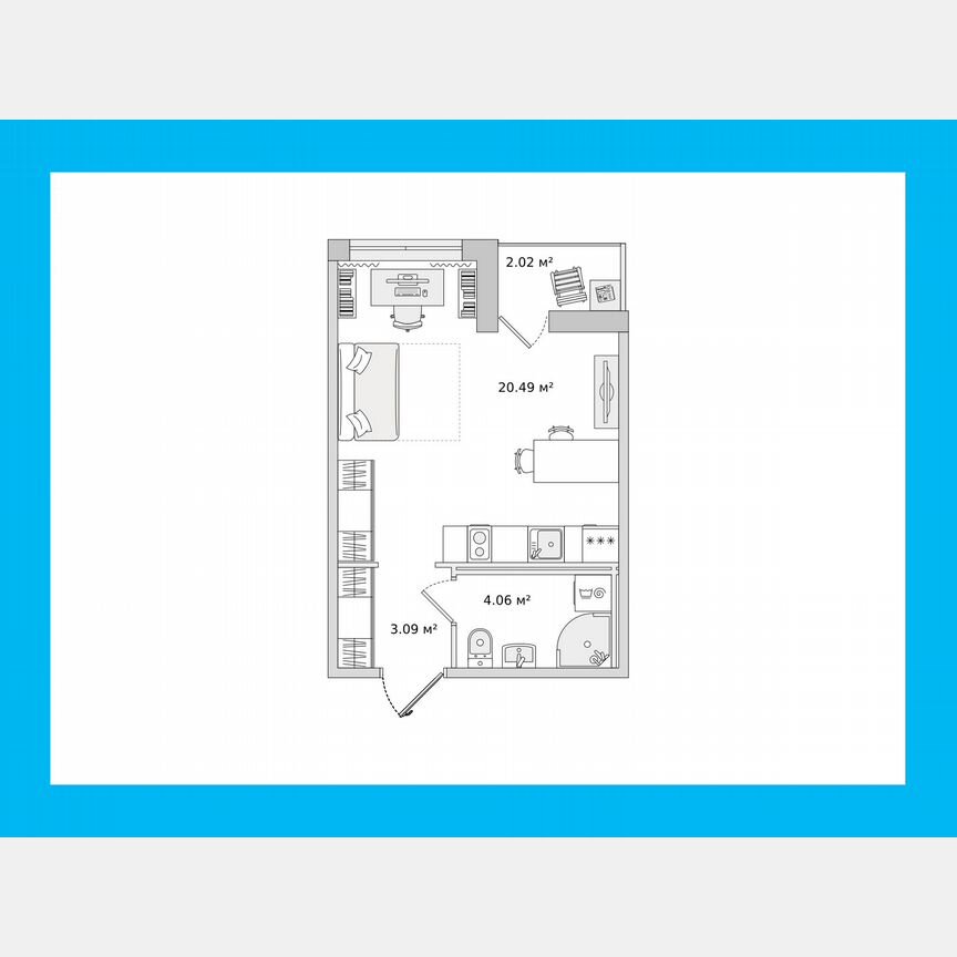 Квартира-студия, 27,6 м², 14/15 эт.