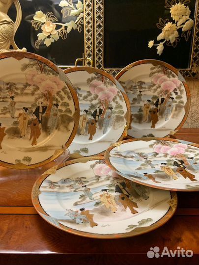 Японские фарфоровые тарелки винтажные