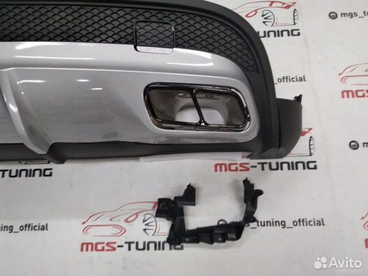 Хром диффузор черные насадки Mercedes GLA 45 AMG