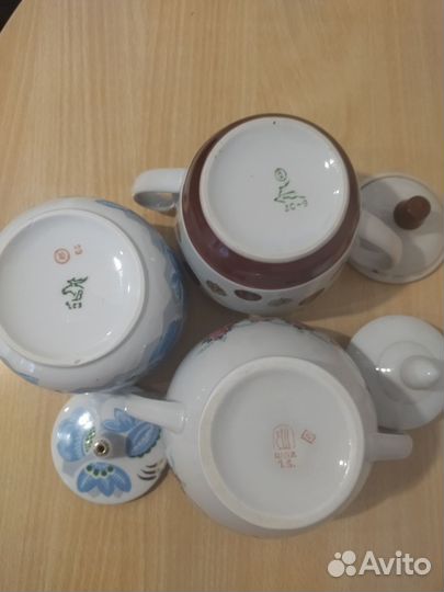 Большое блюдо Дулево, 36 см, сахарницы, чайник