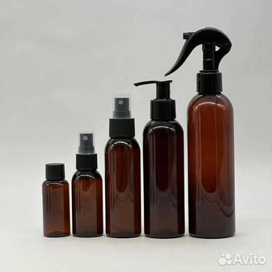 Коричневый флакон пластик 30-250 мл