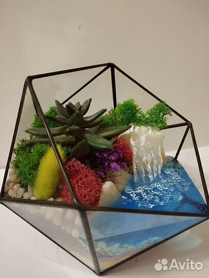 Флорариум с водоёмом и водопадом