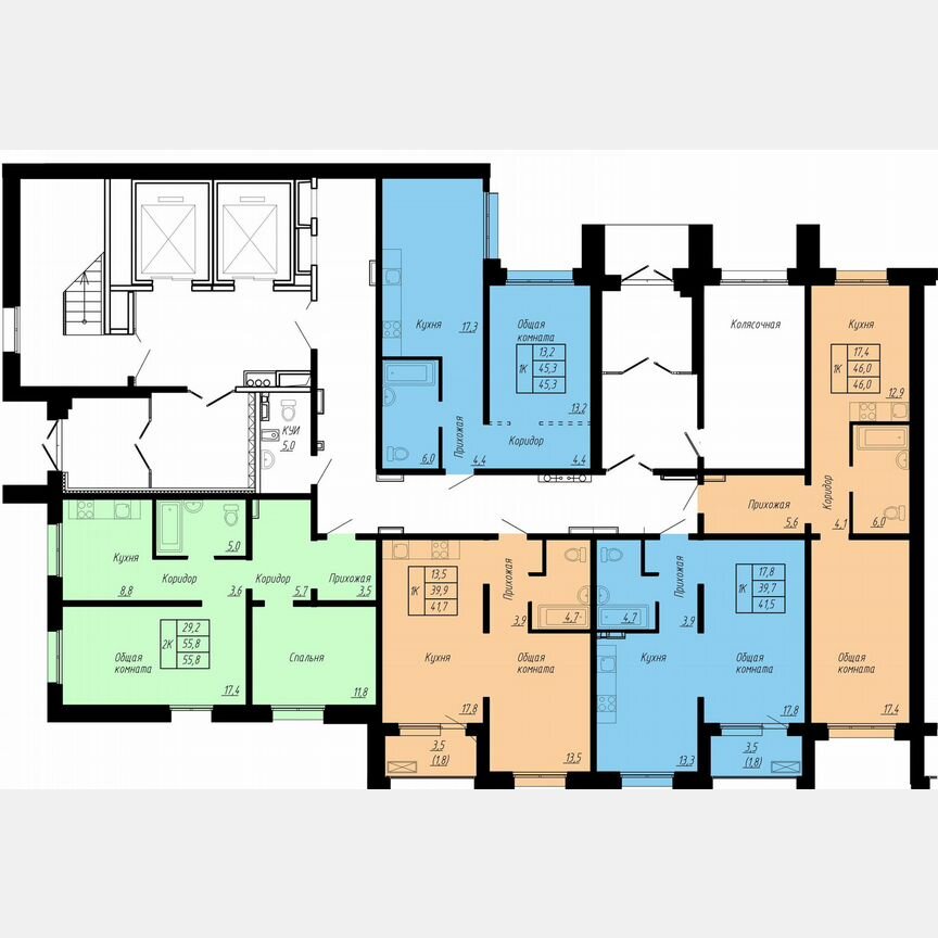 1-к. квартира, 45,3 м², 1/17 эт.