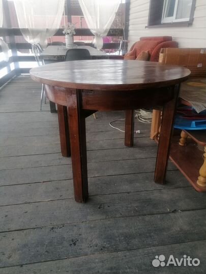 Стол деревянный круглый бу