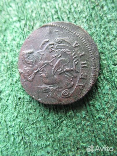 20. Медная монета, денга 1766 ем