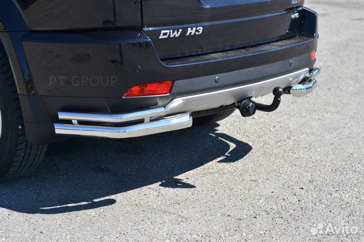 Защита бампера Hover H3 задняя двойная