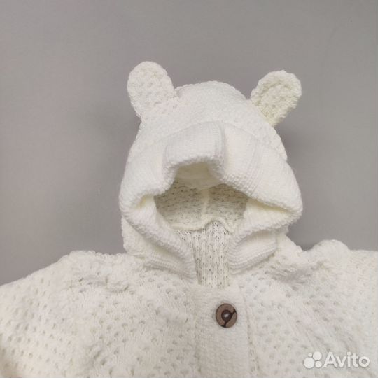 Вязаный комбинезон с пинетками р62 (0-3мес)