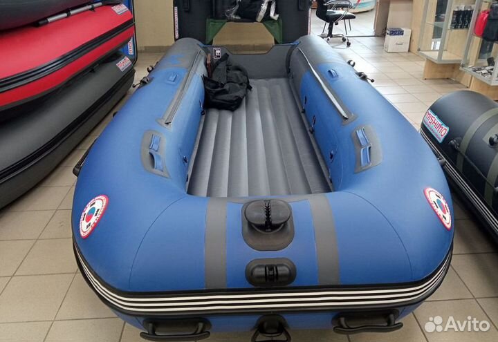 Лодка mishimo river JET 390 под водомет сине-серый