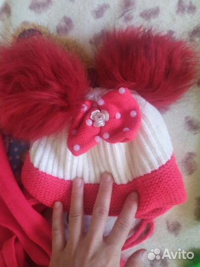 Комплект шапка, шарфы, хомуты