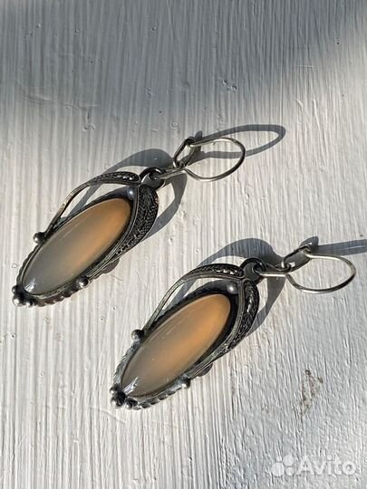 Серьги Винтаж СССР с Опалом