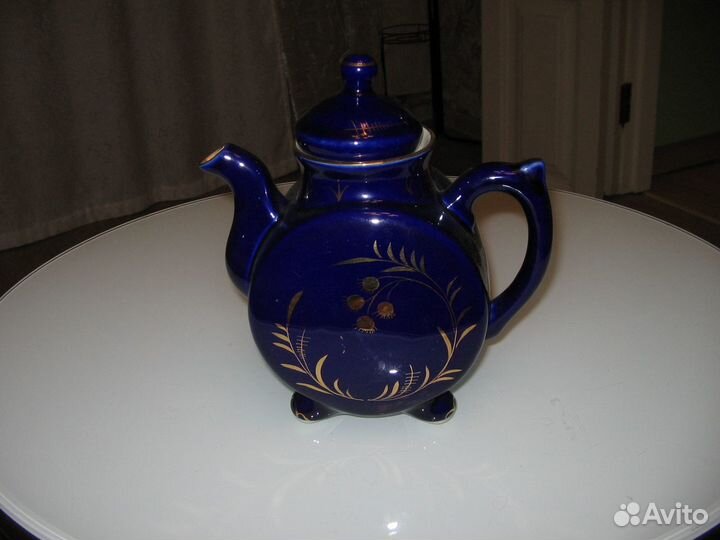 Чайник фарфоровый гжель кобальт