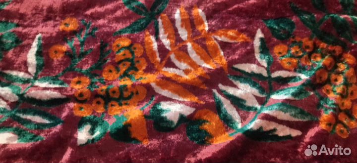 Ковёр, покрывало скатерть рябина плюшевая. плюш СС