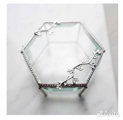 Стеклянная шкатулка для колец в витражной технике