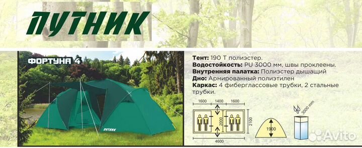 Палатка Фортуна 4 Путник (г. Екатеринбург)
