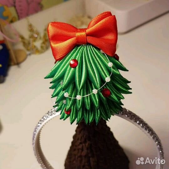 Снежинка резиночки, заколки, ободки