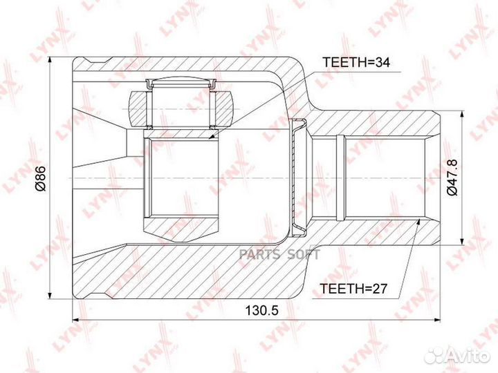 Lynxauto CI-3740 ШРУС внутренний перед прав/лев