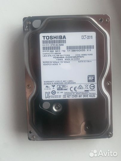 Жесткий диск toshiba 500 gb