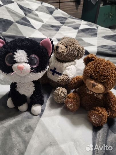 Мягкие игрушки (мишка, чебурашка, кот, лось)