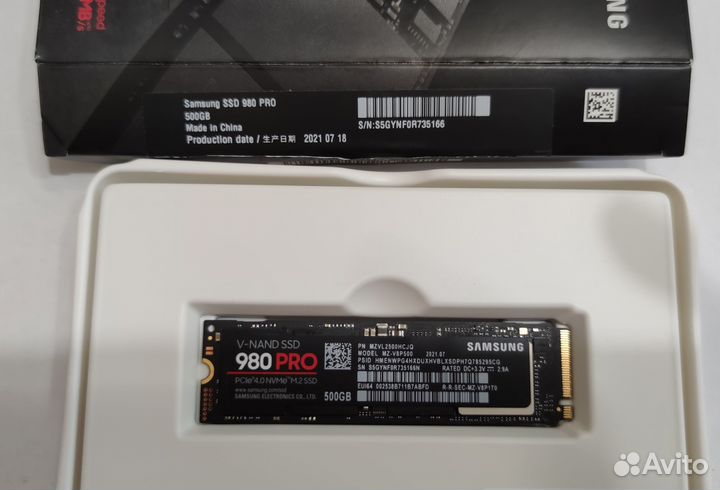 Накопитель SSD 500Gb Samsung 980 Pro (MZ-V8P500BW)