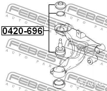 0420696 Опора шаровая переднего нижнего рычага feb