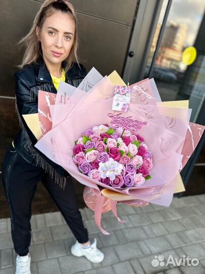 Букет из мыльных цветов