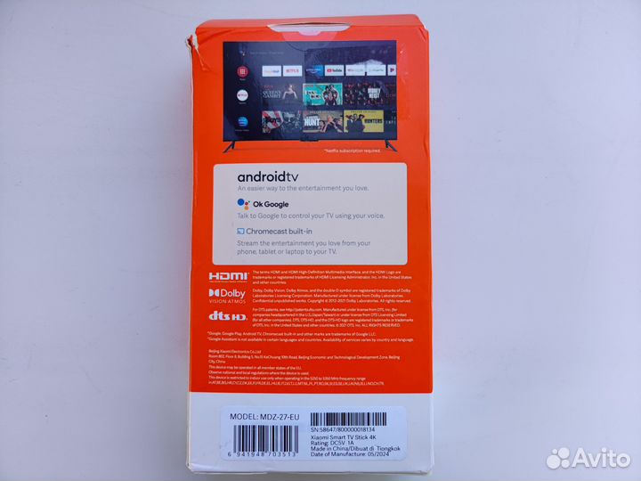 Андроид тв приставка Xiaomi Mi TV Stick 4K новая