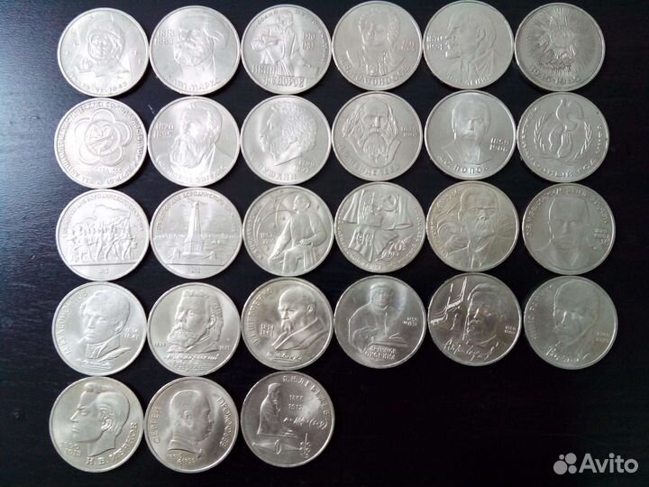 Юбилейные рубли монеты СССР