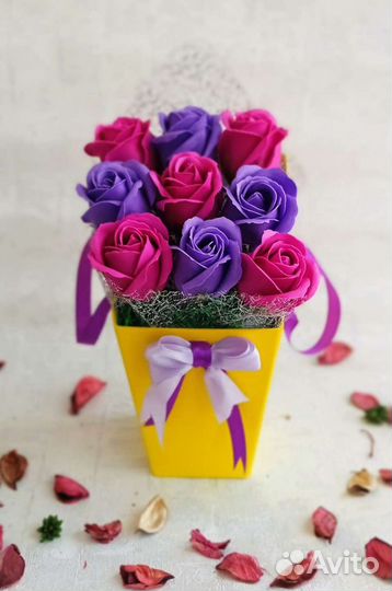 Букеты из роз мыльных