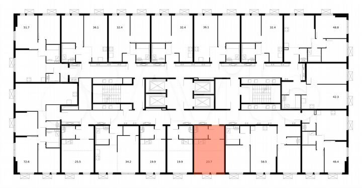 Квартира-студия, 23,7 м², 3/33 эт.