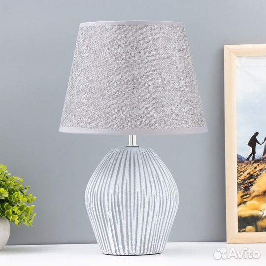 Настольная лампа 'Бун' E14 40Вт серый 22х22х35 см