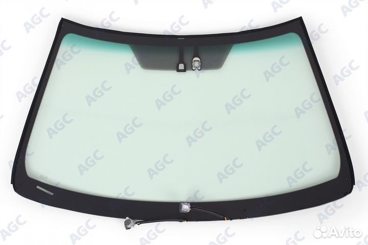 AGC toyota camry 2011-2014 стекло ветровое зеленое/зеленая полоса + шумоизоляция -С полным обогревом
