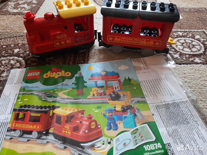 Lego duplo поезд на паровой тяге 10874