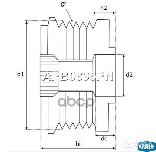 APB0895PN шкив генератора Citroen Jumper 2.2HD