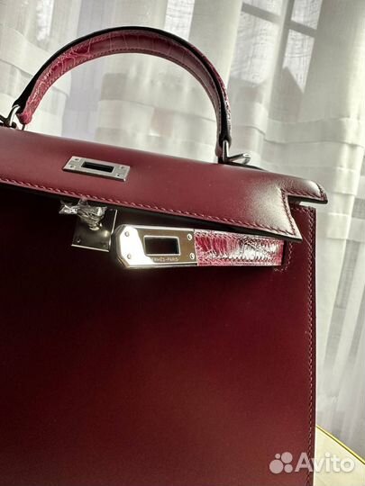 Сумка hermes kelly Box / Crocodile 28 PHW