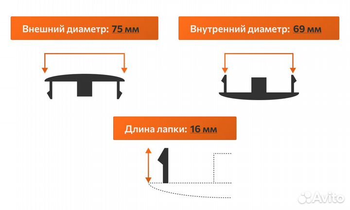 Комплект: колпак на диск Mercedes 4 шт