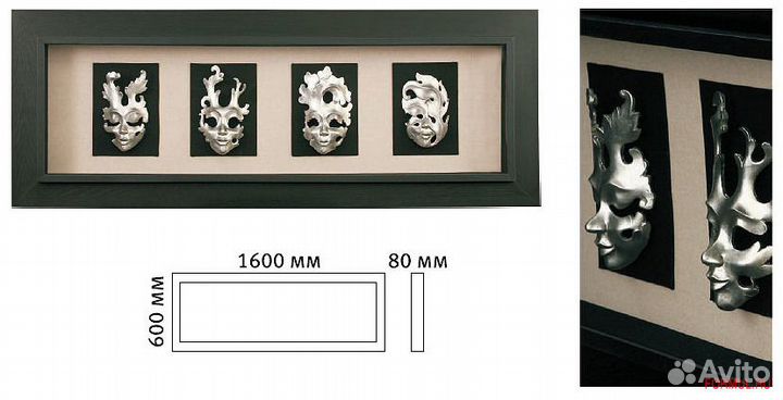 207783 Панно Bello Pittura 4 маски (арт.12054)