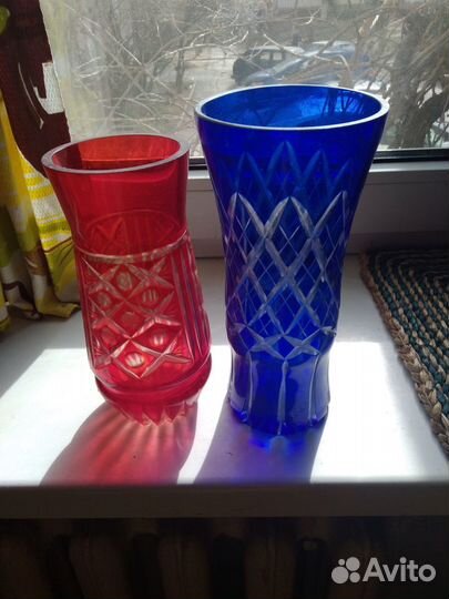 Ваза цветной хрусталь СССР