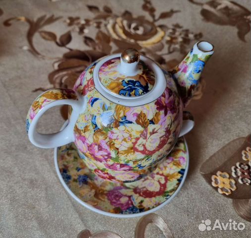 Чайный набор 3 предмета чайник чашка блюдце