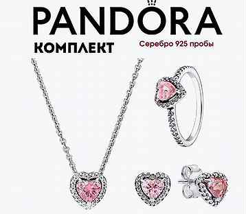 Оригинальный набор украшений Pandora серебро 925 п